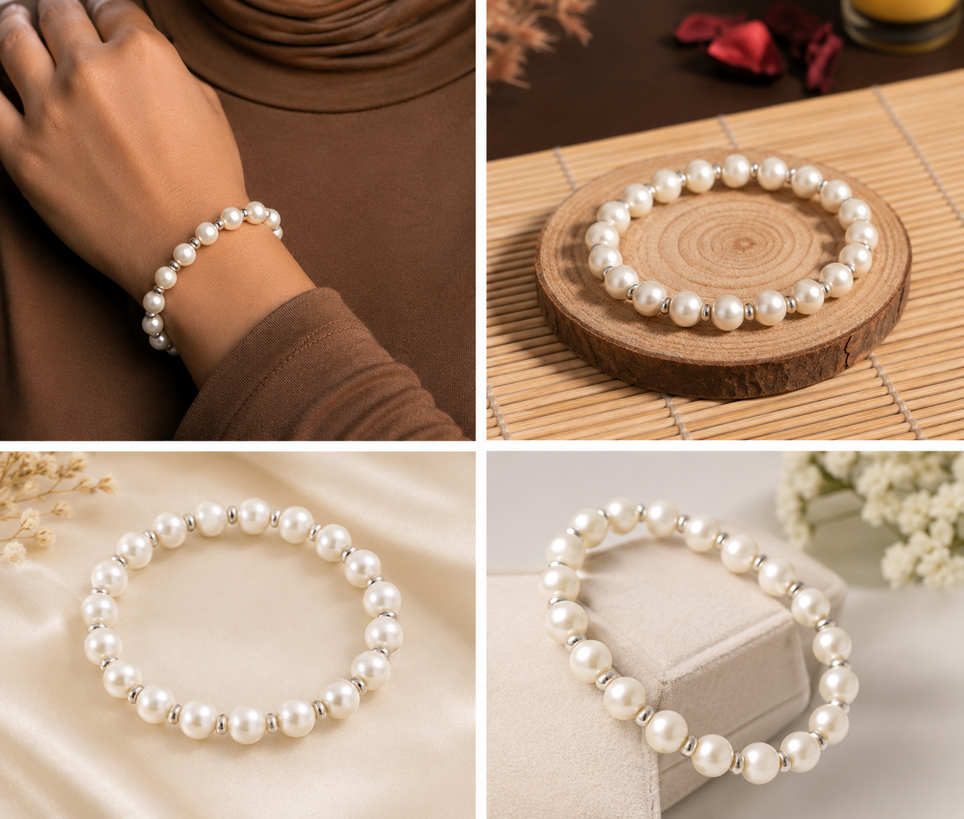 Elegant Pearl Bead Bracelet - Image 2